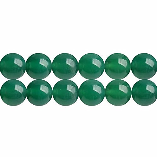 Abalorios de Piedras Preciosas Ágatas Verde Naturales Bola de 8mm para Fabricación de Bisutería y Artesanía Cerca de los 38cm Aprox 46 Piezas