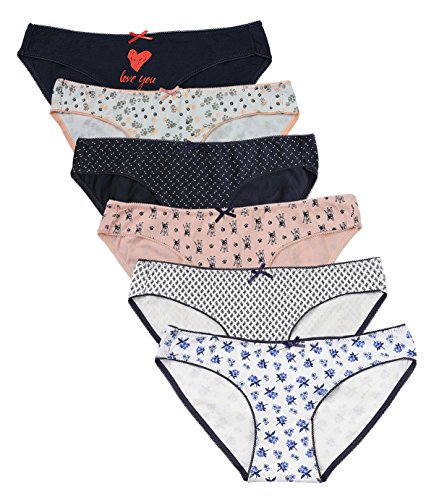 ABClothing 6 Pack Hipster Cotton Panties, Surtido de Colores M