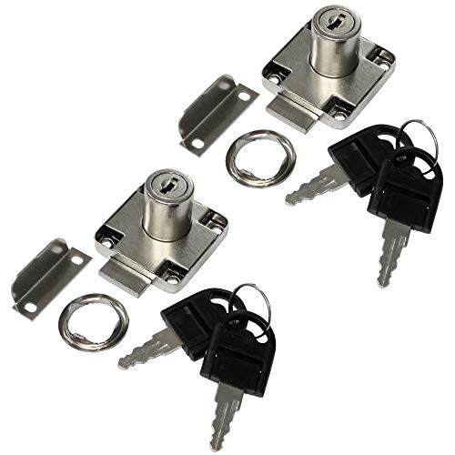 AERZETIX: 2x Cerraduras y llaves para puerta de mueble cajón 40/40mm C41395