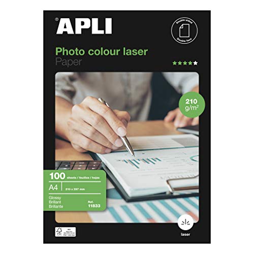 APLI 11833 - Papel (Gloss, Color blanco, 210g, 210 297)