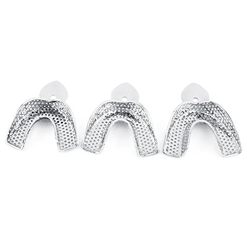 Bandejas de registro de mordida de 6 piezas Bandejas de impresión dental superior e inferior de arco completo para yeso dental