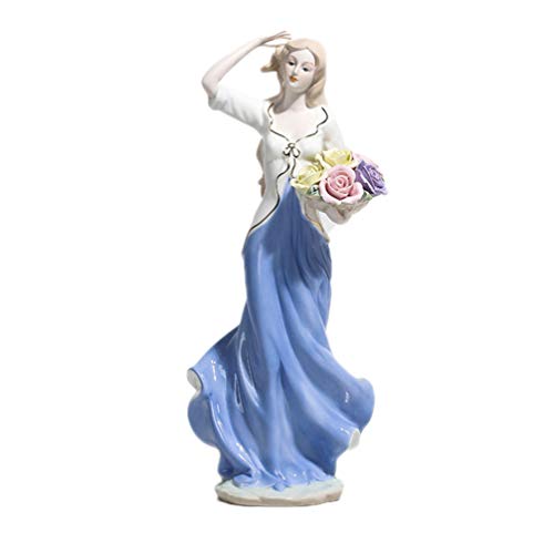 BESPORTBLE Figura de cerámica de diosa de porcelana, escultura moderna para niñas, figura de piedra, figura coleccionable para salón, mesa, oficina, escritorio