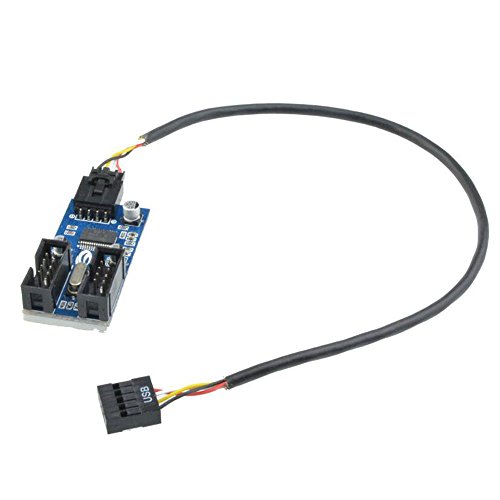 Cable Divisor de extensión de 9 Pines USB Macho 1 a 2 Hembra, Adaptador de Conector 9P