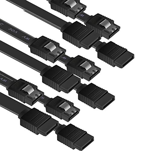 Cable SATA III, BENFEI 6 Unidades 6 Gbps, 45.7cm Cable para Disco Duro SATA, SSD, Controlador de CD, grabadora de CD, Negro
