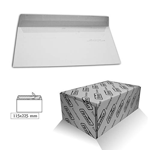 Caja 500 Sobres Americano 115 x 225 mm Offset Blanco con Tira de Silicona SIN ventana FIRMO