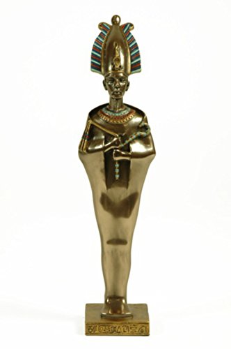 CAPRILO Figura Decorativa Egipcia Osiris. Figuras Resina. Adornos y Esculturas. Coleccionismo. 6 x 6 x 22 cm.