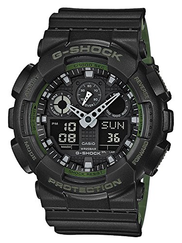 Casio G-SHOCK Reloj Analógico-Digital, 20 BAR, Verde/Negro, para Hombre, GA-100L-1AER