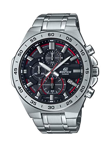 Casio Men's Edifice Quartz Watch with Stainless-Steel Strap, Silver, 26 (Model: EFR-564D-1AVCR