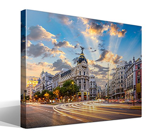 Cuadro Canvas Calle de Alcalá de Madrid - 55cm x 40cm - Fabricado en España