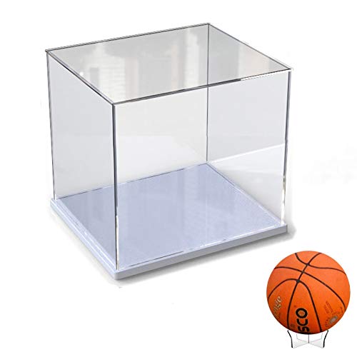 Elepure - Caja de cristal acrílico transparente para colección Lego – Figura mejorada, expositor, caja de visualización antipolvo con base para baloncesto (blanco, 30 x 30 x 30 x 30 cm)