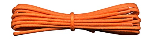 Fabmania 2 mm redondo naranja encerado algodón cordones-90 cm de longitud-cordones finos para zapatos de vestir y botas.