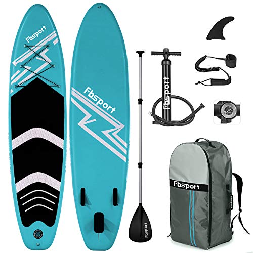 FBSPORT Tabla Sup Hinchable, Hinchable de Paddle Surf, Tabla de Surf Hinchable, Tabla de Paddle Surf, Sup Kit con Remo de Aluminio + Bomba +Accesorios Completos | Medidas: 320×78×15cm