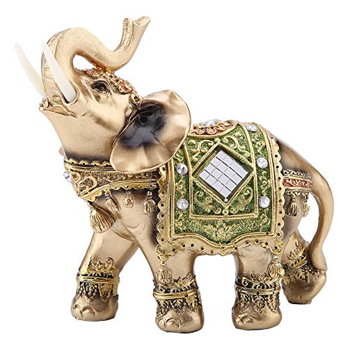 Figura decorativa de elefante verde con diseño de riqueza de la suerte, regalo para decoración del hogar, adorno escultura, manualidades, varios tamaños
