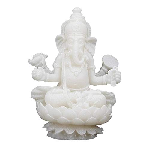 figura h.10 CM personajes alabastro Blanco con Poliresina Señor del buen deseos ganapati vinayaka vighnesvara estatua