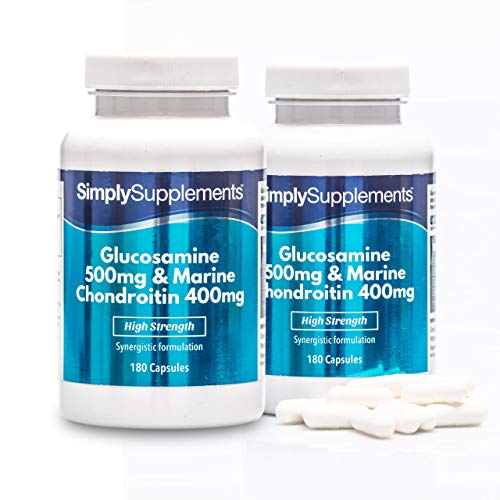 Glucosamina 500mg y Condroitina 400mg - ¡Bote para 4 meses! - 360 Cápsulas - SimplySupplements