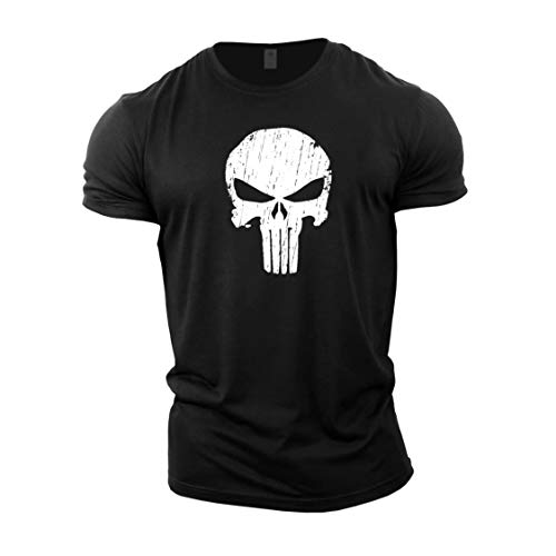 GYMTIER Camiseta Culturismo Hombre - Skull - Top Entrenamiento Gimnasio