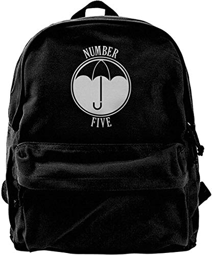 Homebe Mochila antirrobo Impermeable,Canvas Backpack Umbrella Academy Number Five Rucksack Gym Hiking Laptop Shoulder Bag Daypack for Men Women