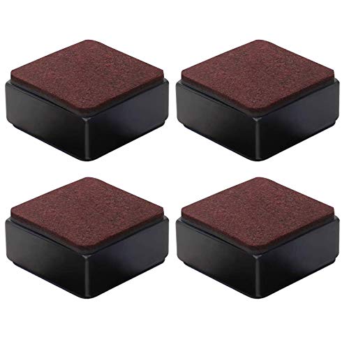 Honeyhouse Elevadores de muebles de acero al carbono, 4 unidades, autoadhesivos para muebles, 32/52/102 mm de altura a camas, sofás y armarios, color negro cuadrado
