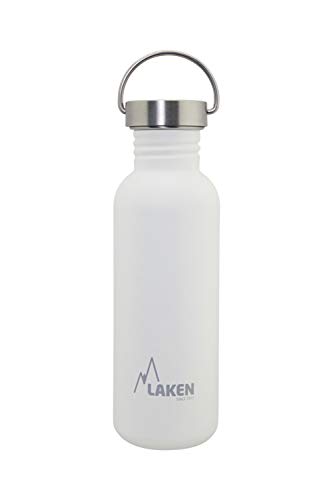 Laken Unisex - Botella de acero inoxidable muy resistente para adultos, 1 L, color blanco, con tapa vintage 1