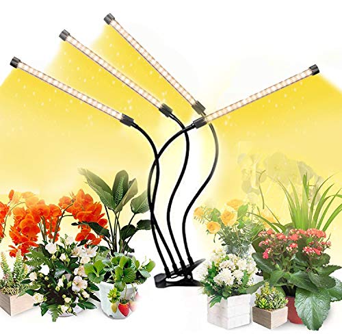 Lámpara de Plantas, Lámpara de Cultivo de Plantas Iluminación Hortícola, Luz de Planta de 80 LED 4 Cabezales Temporizador Automático Lámpara de Crecimiento de Espectro Completo, para Jardinería Bonsai