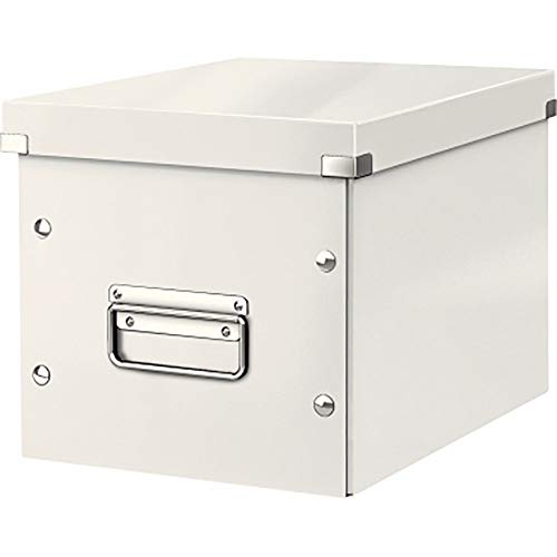 Leitz Caja de Almacenaje Mediana en Forma de Cubo, Blanco, Gama Click & Store, 61090001
