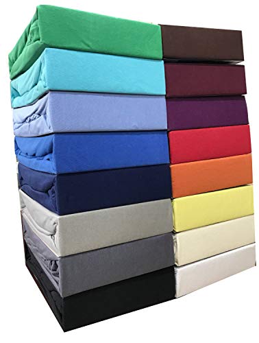 Leonado Vicent – Sábana bajera clásica, 100% algodón, en muchos colores y tamaños, calidad de marca Öko-Tex Standard 100 (90 x 200 cm – 100 x 200 cm, negro)