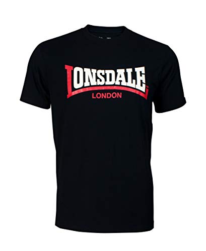 Lonsdale London Two Tone Hombre Camiseta Negro 5XL, 60% algodón, 40% poliéster, Regular