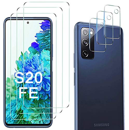 Luibor [6 in 1] Cristal Templado Samsung Galaxy S20 FE+ Cámara Protector de Pantalla,[9H Dureza] [Compatible con la Funda] [Equipado con Soporte de Montaje más Seguro] 4G/5G