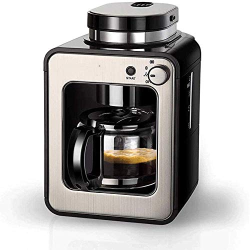 Máquinas de café a taza de la máquina automática capuchino máquina de café inteligente, máquina de café mini americana pequeña multifunción, con olla de café de cristal de 0.6 litros para.