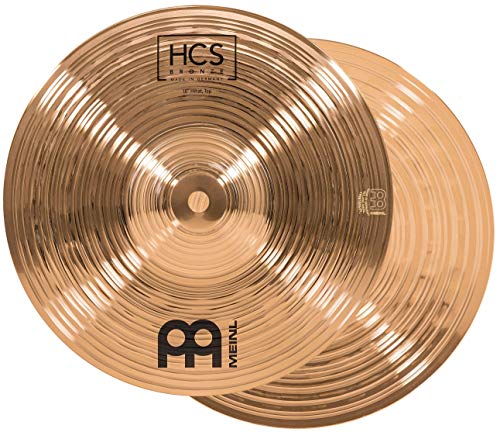 Meinl Cymbals - Par de mini Hihat (Hi Hat) - HCS acabado tradicional bronce para batería, fabricado en Alemania, 2 años de garantía (HCSB10H)