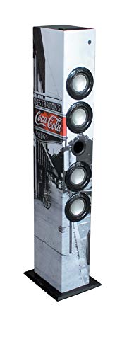 Metronic 477590 - Torre de Sonido Bluetooth Columna Coca Cola 64w, Toma para Tarjeta SD, Toma USB, Radio FM, Toma Jack 3.5mm, Mando a Distancia westbrook's Coca-Cola.