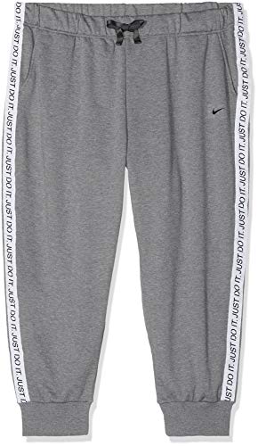 NIKE W Nk Dry Get Fit FL P T 7/8 Ex Sport Trousers, Mujer, Carbon Heather/Black, M