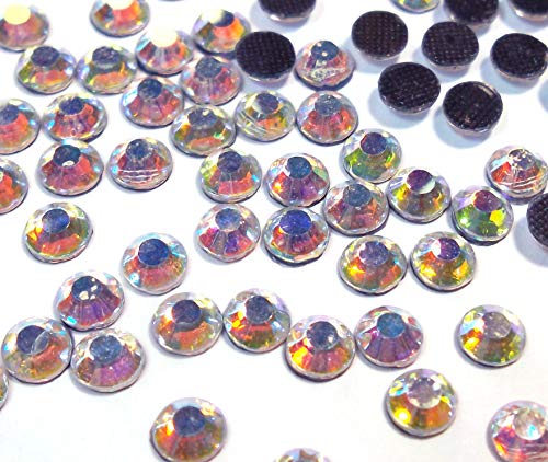 Perlin Hotfix SS20 - 1440 piedras de cristal redondas de 5 mm, piedras preciosas de 4,4 a 5 mm para ropa, vestido, zapatos, bolsos y decoraciones (Crystal AB)