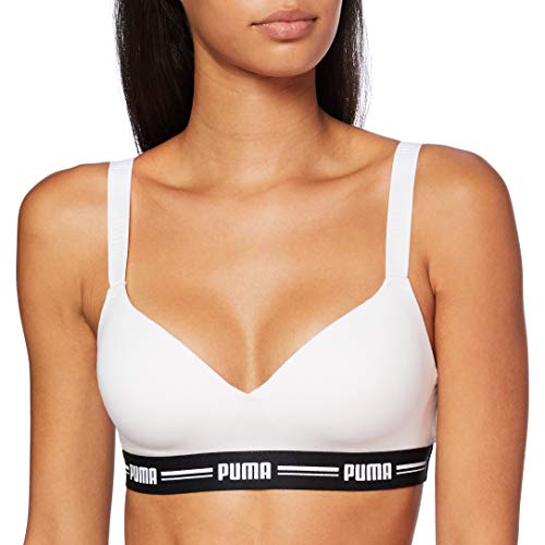 PUMA Iconic Padded Women's Top (1 Pack) Sujetador con Relleno, Blanco, S para Mujer