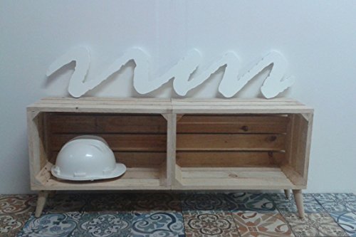 rebaja ofertas mueble Modulo Auxilar fabricado con cajas cajones de madera de pino Mazizo 100x25x43