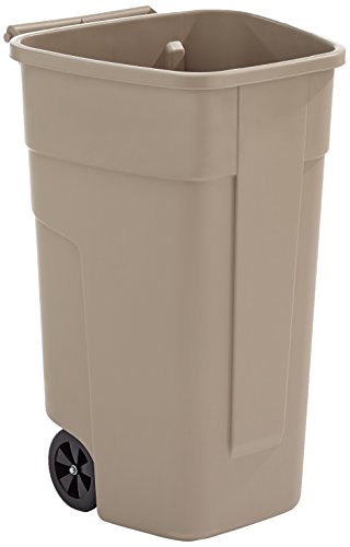 Rubbermaid Commercial Products R002218 - Cubo de basura móvil, capacidad de 100 l, beige