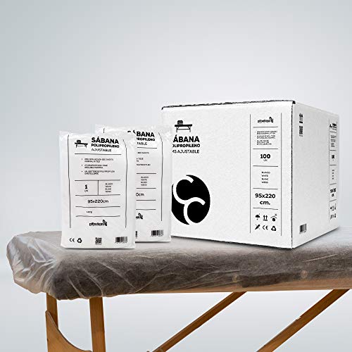 Sábana Desechable SMS Ajustable 95x220 cm | Pack de sábanas desechables para camilla. Pilbelles (50 uds)