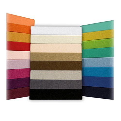 SHC Textilien Sábana Ajustable Jersey Timeless - Todos los tamaños y Colores - 100% Algodón - 90 a 100 x 200 cm - Terra/Naranja