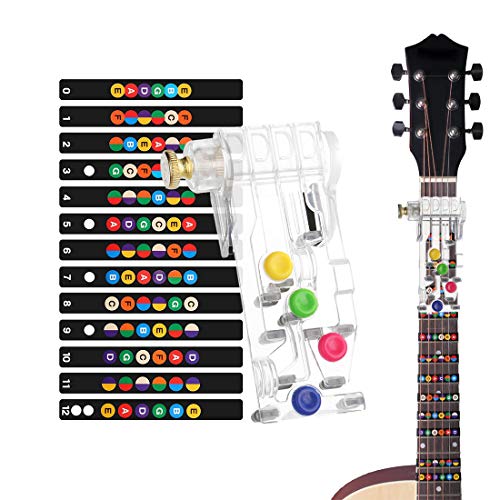 Sistema de Aprendizaje de Guitarra, Clásico Chord Buddy y 100% Vinilo Colores Guitarra Afilar Imágenes Principiantes, Ayuda a la Enseñanza, Herramienta de Aprendizaje Para Principiantes