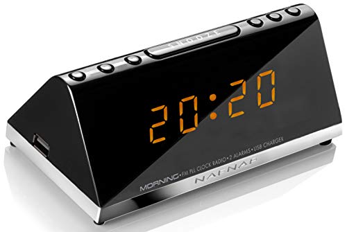 Sunstech Morningv2 Radio Despertador (FM, Digital, Alarma x 2, Función Snooze), Negro