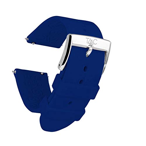 TAAC MOONO Repuesto en Correa para Relojes y Smartwatch, Made in Italy en Silicona Médica Hipoalergénica, 20mm o 22mm, Compatibilidad Universal, Easy Click - Liberación Rápida, Modelo Deep Blue