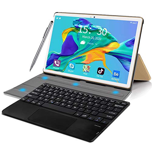 Tablet 10 Pulgadas 8-Core 2.3GHz Android 9.0 Pie 64GB ROM / 256GB 4GB RAM Tablets PC 8000mAh | WiFi | GPS | Bluetooth | Tipo-C | Cámara Dual (8MP + 5MP) (Dorado)