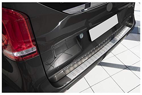 teileplus24 AL109 Protección del Borde de Carga de Aluminio Macizo técnico con Relieve en 3D y Reborde, Ajuste específico del vehículo, Montaje Sencillo, Color:Plata