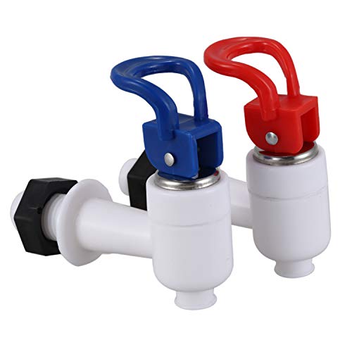 TOOGOO(R) Llave grifo de maquina dispensador de agua de plastico 2pzs Rojo Azul Blanco