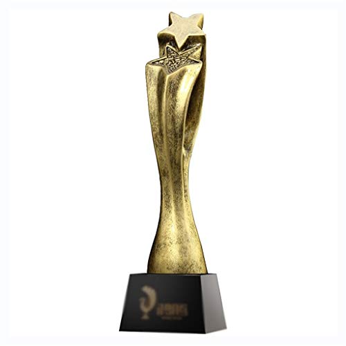 Trofeos Premio De Doble Estrella Bronce Antiguo Estrella De Cinco Puntas De Resina-Favores De Fiesta Y Rellenos De Bolsa De Botín Deportivo (Color : Bronze, Size : 8 * 8 * 31cm)