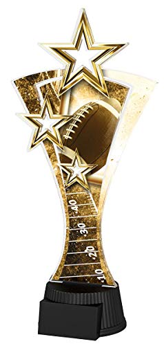 Trophy Monster - Placa grabada con triple estrella de fútbol americano, diseño antiguo, fabricado en acrílico impreso, multicolor, 350 mm