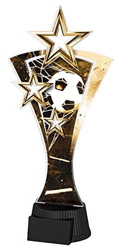 Trophy Monster - Placa grabada con triple estrella de fútbol antiguo, diseño de trofeos a granel, multicolor, 350 mm