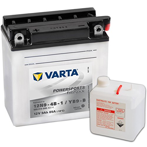 Varta 549640 Powersports Freshpack Batería de Motocicleta, 12V, 9AH, YB9-B