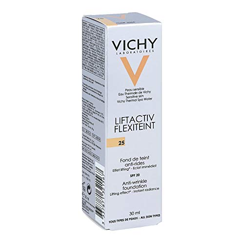 Vichy Liftactiv FlexiTeint Fondo maquillaje antiarrugas, SPF 20, Tono 25, 30 ml