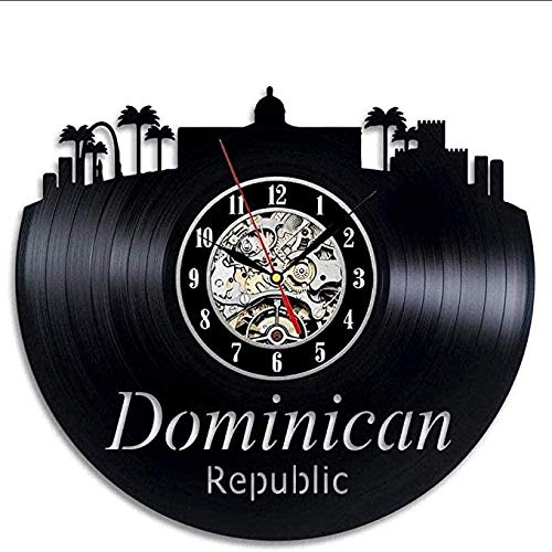 WTTA Reloj de Pared Registro Reloj de Pared diseño Moderno República Dominicana Reloj y Reloj Sala de Estar Reloj de Pared Retro Vintage decoración del hogar Mudo con LED